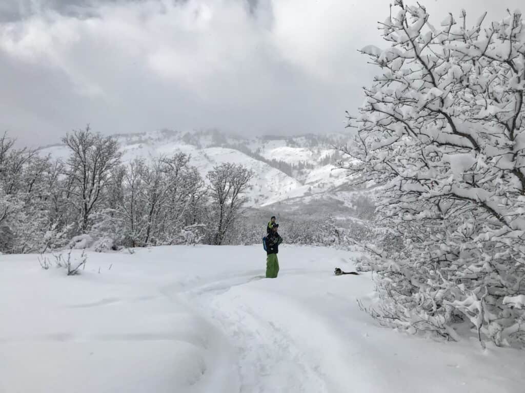 man and boy off in distance