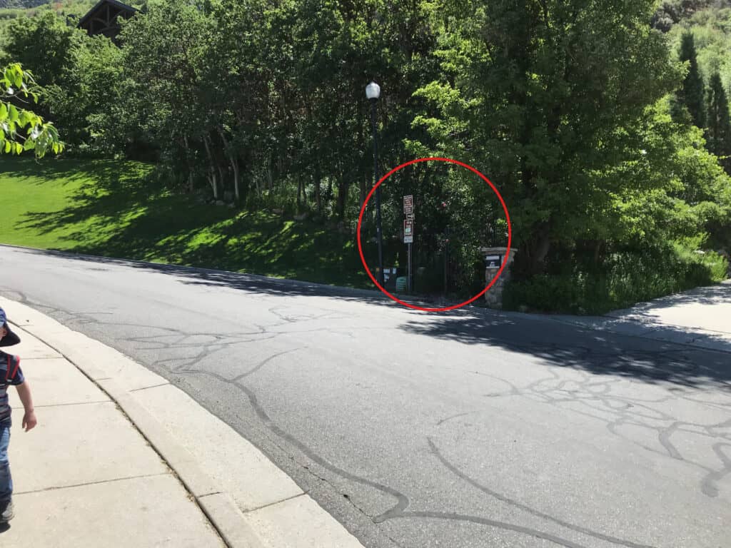 second entrance to rocky mouth falls trail